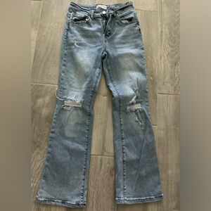 Distressed Blue Jeans